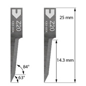 Z20 Oscillating blade  pointed Max. cutting depth: 14.3 mm