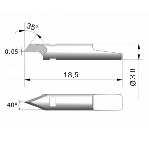 Zund W1 40/35°single-edged blade,Wild knife(3910151)