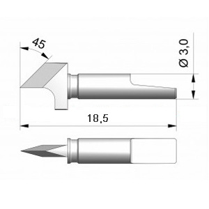 Zund W9 30/45° single-edged long(3910157)